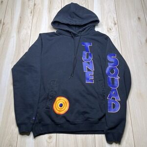 Nike Tune Squad Thick Jersey Hoodie Mens Medium Black Space Jam 2 Looney Tunes